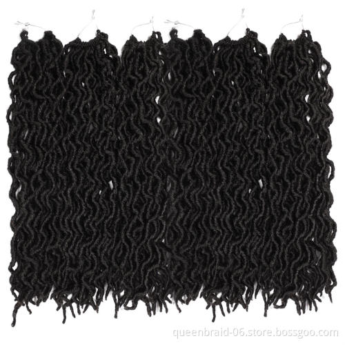 Wavy Gypsy Locs Ombre Crochet Hair 18"Goddess Locs 100% Faux Locs African Roots Dreadlocs Synthetic Braiding Hair Extensions